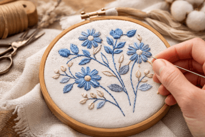 ผ้าฝ้ายแท้ 100 percent cotton texture close up